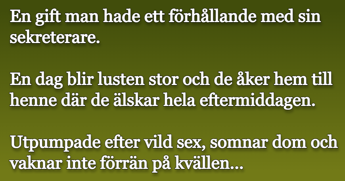 En gift man hade ett förhållande… - Viralpressen